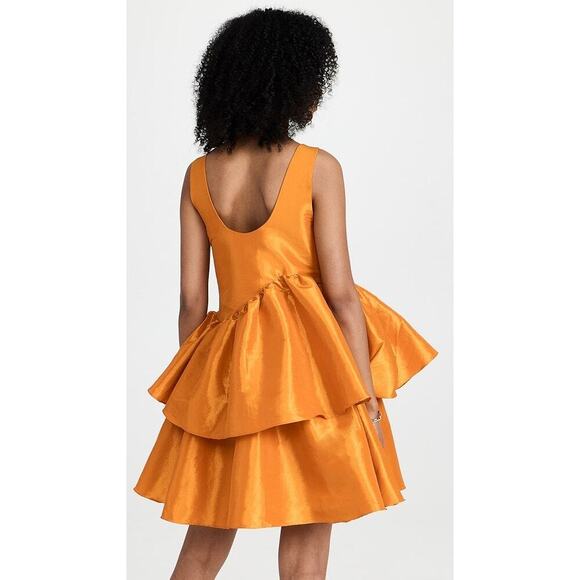 Kika Vargas Valeria Dress in Golden Orange Mini Sleeveless Size Medium - Picture 7 of 11